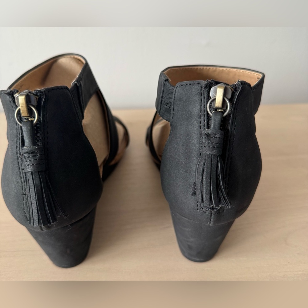 Adrienne Vittadini Av-Thalla-2 Black Women's Wedge Sandals / Size 8.5 - Picture 13 of 14